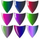 download Shields clipart image with 225 hue color