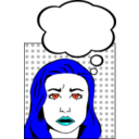 download Worried Woman clipart image with 180 hue color
