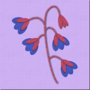 download Embroidered Flower clipart image with 225 hue color