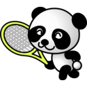download Tennis Panda clipart image with 45 hue color
