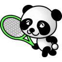 download Tennis Panda clipart image with 90 hue color