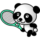 download Tennis Panda clipart image with 135 hue color