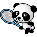 download Tennis Panda clipart image with 180 hue color