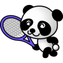 download Tennis Panda clipart image with 225 hue color