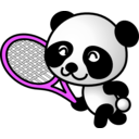 download Tennis Panda clipart image with 270 hue color