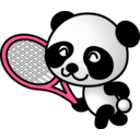 download Tennis Panda clipart image with 315 hue color