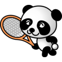 download Tennis Panda clipart image with 0 hue color