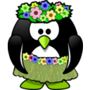 download Hula Dancer Penguin clipart image with 45 hue color