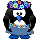 download Hula Dancer Penguin clipart image with 180 hue color