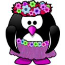 download Hula Dancer Penguin clipart image with 270 hue color