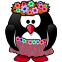 download Hula Dancer Penguin clipart image with 315 hue color