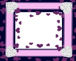 Pink Purple Heart Frame