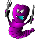 download Caterpillar clipart image with 180 hue color