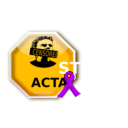 download Stop Acta With Blue Ribbon clipart image with 45 hue color