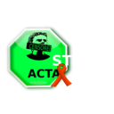 download Stop Acta With Blue Ribbon clipart image with 135 hue color