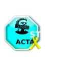 download Stop Acta With Blue Ribbon clipart image with 180 hue color