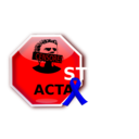 Stop Acta With Blue Ribbon