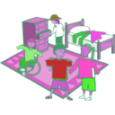 download Getting Dressed clipart image with 270 hue color