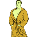 download Man In Bathrobe clipart image with 45 hue color