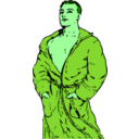 download Man In Bathrobe clipart image with 90 hue color