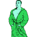 download Man In Bathrobe clipart image with 135 hue color