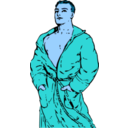 download Man In Bathrobe clipart image with 180 hue color