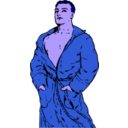 download Man In Bathrobe clipart image with 225 hue color