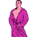 download Man In Bathrobe clipart image with 315 hue color