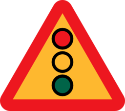 Traffic Lights Ahead Sign