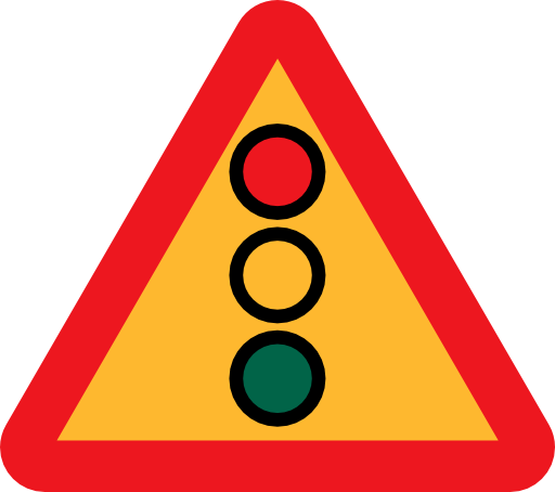 Traffic Lights Ahead Sign