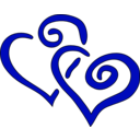 download 2 Hearts clipart image with 225 hue color