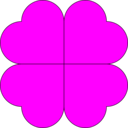 download Four Leaf Clover clipart image with 180 hue color
