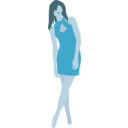 download Girl In Simple Dress clipart image with 180 hue color