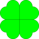 download Four Leaf Clover clipart image with 0 hue color