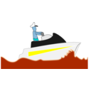 download Leisure Boat Sketched clipart image with 180 hue color