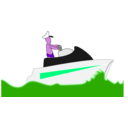 download Leisure Boat Sketched clipart image with 270 hue color