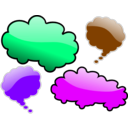 download Glossy Clouds 5 clipart image with 270 hue color
