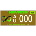 download Vehicle Registration Plate With Screws clipart image with 45 hue color