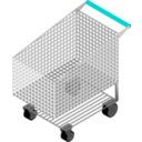 download Cm Isometric Shopping Cart Empty clipart image with 180 hue color