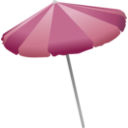 download Beach Umbrella clipart image with 225 hue color