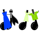 download Dancing Musical Notes clipart image with 225 hue color