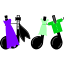 download Dancing Musical Notes clipart image with 270 hue color