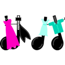 download Dancing Musical Notes clipart image with 315 hue color