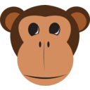 download Monkey Face clipart image with 0 hue color
