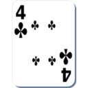 download White Deck 4 Of Clubs clipart image with 180 hue color