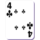 download White Deck 4 Of Clubs clipart image with 225 hue color