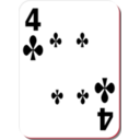 download White Deck 4 Of Clubs clipart image with 315 hue color