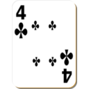 download White Deck 4 Of Clubs clipart image with 0 hue color