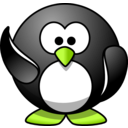 download Waving Penguin clipart image with 45 hue color