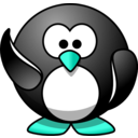 download Waving Penguin clipart image with 135 hue color